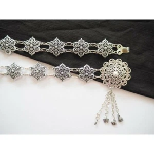 Costume tradizionale nazionale tailandese piatto cintura argento vestito fibbia abito da sposa - Foto 1 di 1