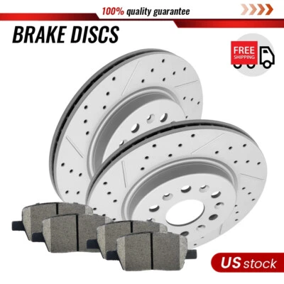 Задние керамические тормозные колодки и перфорированные роторы для Buick Enclave GMC Acadia Cadillac - Изображение 1 из 4