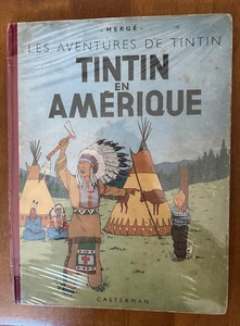 Hergé Tintin Tintin en Amérique First 1945 RARE Dos pelior rouge - Picture 1 of 11