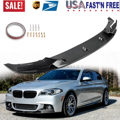 Carbon Fiber Front Bumper Lip Splitter For 11-16 BMW F10 5 Series 528i 550i 535i - Image 1 of 4