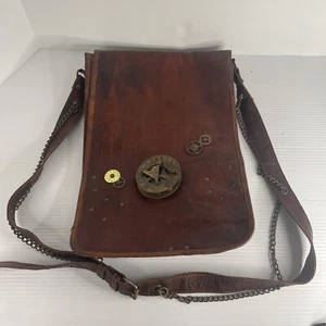 Bandolera bandolera de cuero Walton Steampunk vintage para computadora portátil - Imagen 1 de 11