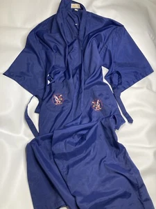 Accappatoio donna vintage Fedo China anni 60 70 ricamato colore navy - Foto 1 di 8