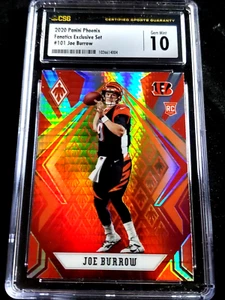 Joe Burrow 2020 Panini Phoenix Rookie Fireburst Prizm #101 RC Refractor GEM 10 - Picture 1 of 6
