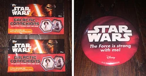 2 Star Wars "Galaktische Verbindungen, Sammel-Sammeldiscs und Spiel" & Button - Bild 1 von 11