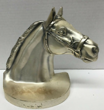 PMC 89B Horse Head Bust Chrome Finish Vintage Bookend