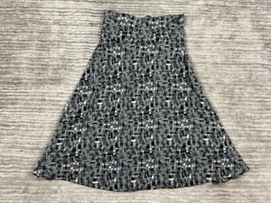 Lularoe Skirt Womens XS Black White Geometric Knee Length Flared Casual - Picture 1 of 11
