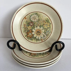 Lenox TemperWare Magic Garden Salad Plates 8" Round Stoneware USA 1970s Set of 4 - Picture 1 of 22