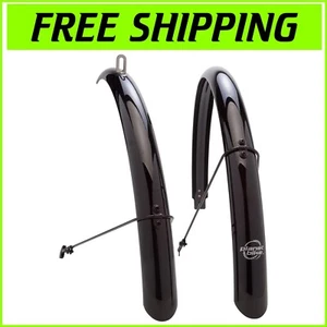 Modern Black Bike Fenders for 700c x 45mm Tires - Easy Installation - Picture 1 of 9