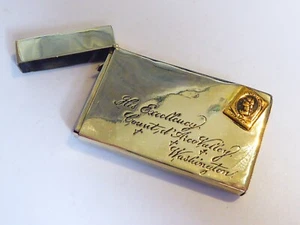 silver plated Novely Envelope & Stamp Vesta Match Safe Case - Picture 1 of 12