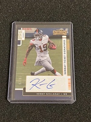 Kenny Golladay 2021 Contenders Sunday Ticket Gold Auto #d /10 Giants - Image 1 of 2