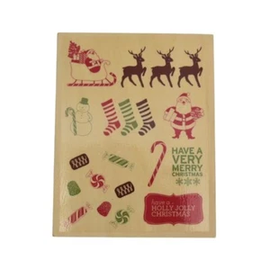 Juego de estampillas decorativas de madera de Navidad invierno menta artesanías Martha Stewart - Imagen 1 de 3