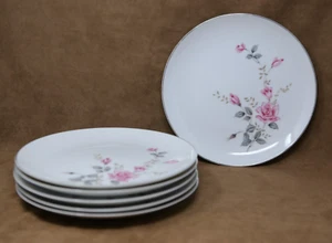 Cast Lecourt Fine China Rose Glow Japan White Ceramic Dinner Plate 10” Set Of 6 - Picture 1 of 7