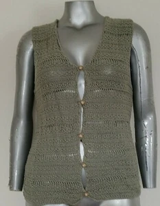 DAMEN PETITE HUNT CLUB TRÄGERTOP RAMIE BAUMWOLLE Größe SMALL 4/6P Knöpfe vorne  - Bild 1 von 12