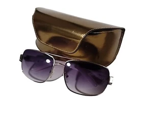 Vtg Guess Womans Sunglasses "Denim" Purple Lens White Frames Gold Case - Picture 1 of 7