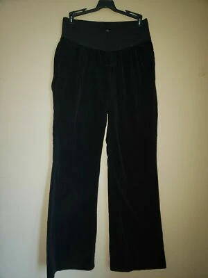 WOMENS GAP MATERNITY BLACK STRETCH VELVET PANTS SIZE 4 LONG - Image 1 of 4