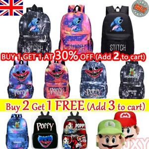 Boy Girl Stitch Huggy Wuggy Backpack School Bag Travel Shoulder Rucksack Gift UK