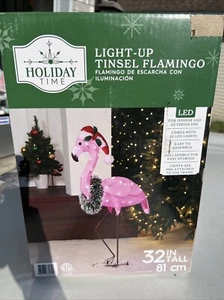 HOLIDAY TIME 32 Zoll LEUCHTENDES LAMETTA FLAUSCHIGES ROSA LED FLAMINGO DEKOR - NEU - Bild 1 von 4