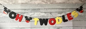 Mickey Mouse 2nd Birthday Party Banner ‘Oh Twodles’ Bunting - Picture 1 of 5