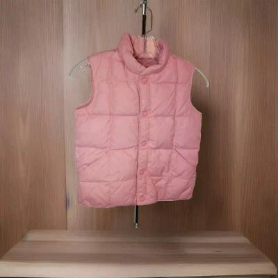 Chaleco acolchado delantero a presión Lands End niñas jóvenes ROSA talla L 6x-7 Foto 1 de 4