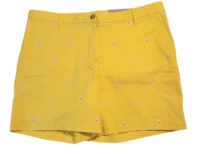 Chino corto Talbots Relaxed 7" amarillo con margaritas blancas bordadas para mujer 16 Foto 1 de 4