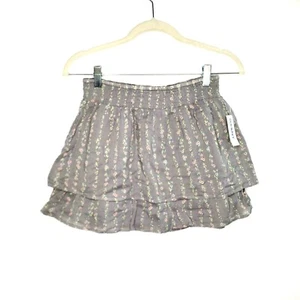 Old Navy NWT Girls Gray Floral Tiered-Ruffle Skirt Size Large 10/12 - Picture 1 of 10