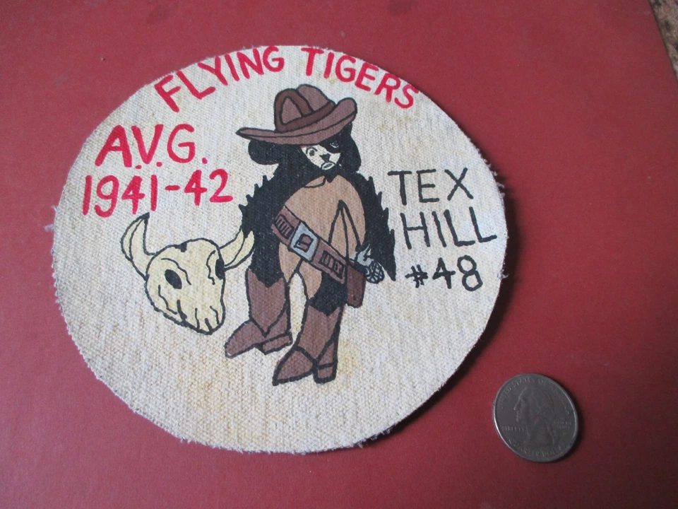 WWII USAAC / AVG FLYING TIGER TEX HILL  FLIGHT JACKET PATCH - Image 1 of 1