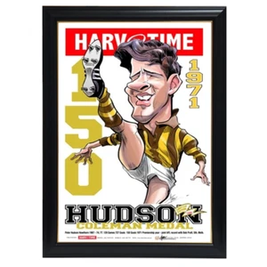 Peter Hudson, 1971 Coleman Medal, Harv Time Print Framed - Picture 1 of 1