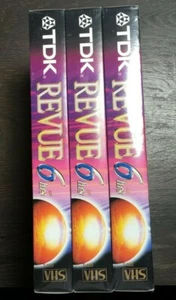 VHS leere TDK Kassetten - Revue Premium Qualität T-120 6 Std 3 Stück ungeöffnet - Bild 1 von 4