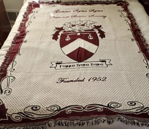 GAMMA SIGMA SIGMA Sorority National Service Sorority Shield Throw Blanket - Picture 1 of 6