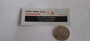 decals43.com decalcomanie pour citroen hy h betaillière attention chevaux 1/43 - Imagen 1 de 1