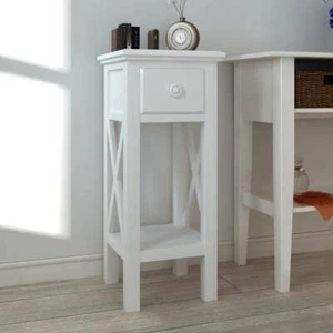 Small Narrow Side Table for Small Space Nightstand Sofa Beside Table with Drawer - Picture 1 of 32