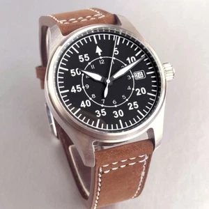 Militär 39 mm Tandorio schwarzes Zifferblatt Saphirglas Miyota 8215 automatische Herrenuhr - Bild 1 von 7