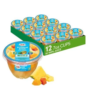 Fruit Bowls Tropical Fruit in 100% Juice Snacks 7oz 12 Total Cups Gluten & Da... - Picture 1 of 8