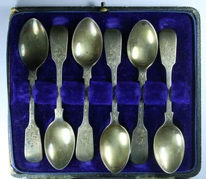 AP Roger Sterling Silver Spoon Set Circa 1917 Sheffield Mark - Picture 1 of 4