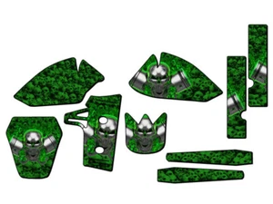1985-2004 KX 60 FLAMING GEARHEAD Green Senge Graphics Kit Compatible with Kaw... - Foto 1 di 4