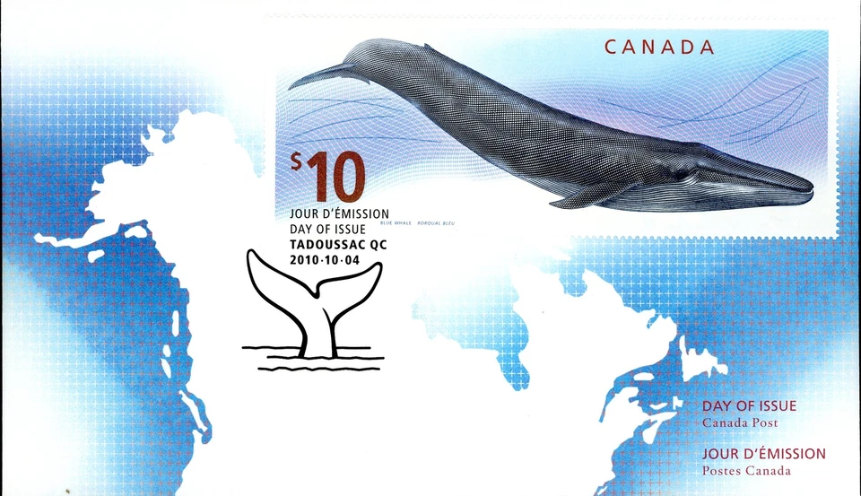 Canada FDC#2405 - Blue Whale (2010) $10 - Image 1 of 1