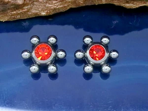 Ersatz Piercing Kugeln Edelstahl 2 Stück rot Ø 9 mm Gewinde 1,6 mm Strass - Bild 1 von 1