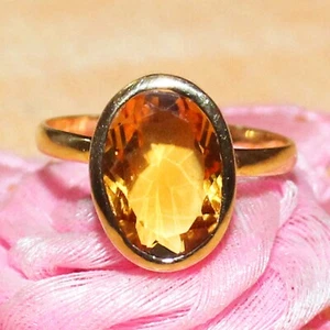 14k Gold Golden Topaz Ring Natural Citrine Handmade Jewelry Solid Gold Jewelry - Picture 1 of 9