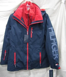 Women's Navy Blue and Red TW9MP875 Tommy Hilfiger 3 in 1 System Jacket - Picture 1 of 7