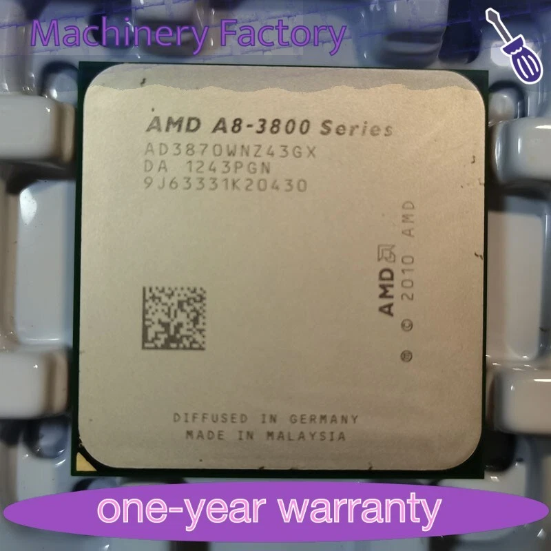 A8-3870K AMD 3GHz A8-Series AD3870WNZ43GX Quad-Core Socket FM1 CPU Processor - Image 1 of 3