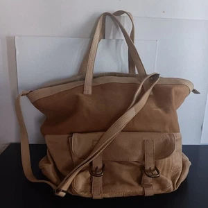 Vintage Free People We the Free Large Horizon Heritage Gold Tasche Leder - Bild 1 von 12