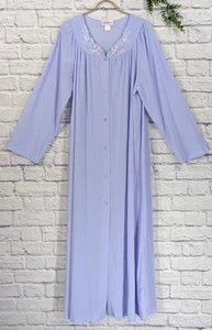 💙ShadowLine Nachthemd 1X Lavendel 100% Nylon durchgehend Langarm bestickt - Bild 1 von 11