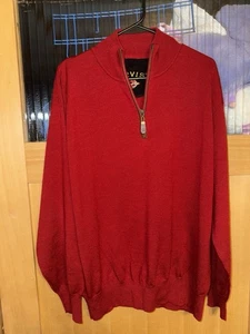 Orvis Herren Lg 1/4 Zip Mock Neck L/S Pullover 100% Merinowolle Sweater trägt wie - Bild 1 von 4