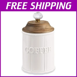 Vintage Style Ceramic Coffee Canister with Glass Knob - Picture 1 of 3