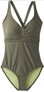 Costume da bagno donna Prana Aelyn S verde cargo coppa a D ferretto pezzo unico - Foto 1 di 8