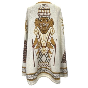 Vintage 70er Sturbridge Azteken Poncho Pullover Damen L Boho Hippie Heritage Retro - Bild 1 von 11