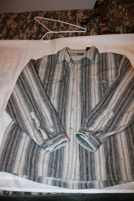 Vintage 90s Patagonia Fjord Flannel Shirt Mens L Striped Heavy Cotton - Image 1 of 4