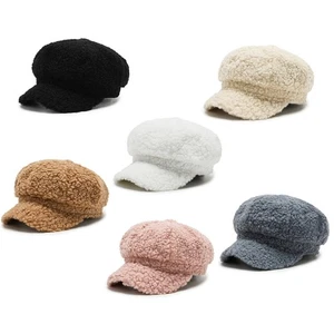 Octagonal Hat Solid Color Beret Painter Hat for Outdoor Activities Skiing Hiking - Picture 1 of 14