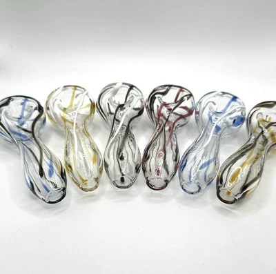 WHOLESALE LOT of (5) 4” Hand Blown Borosilicate Glass Pipes, Bong Pipe 45 Grams - Image 1 of 2