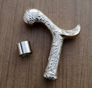 Victorian Handle Antique Brass Wooden Walking Stick Vintage Style only handle. - Picture 1 of 4